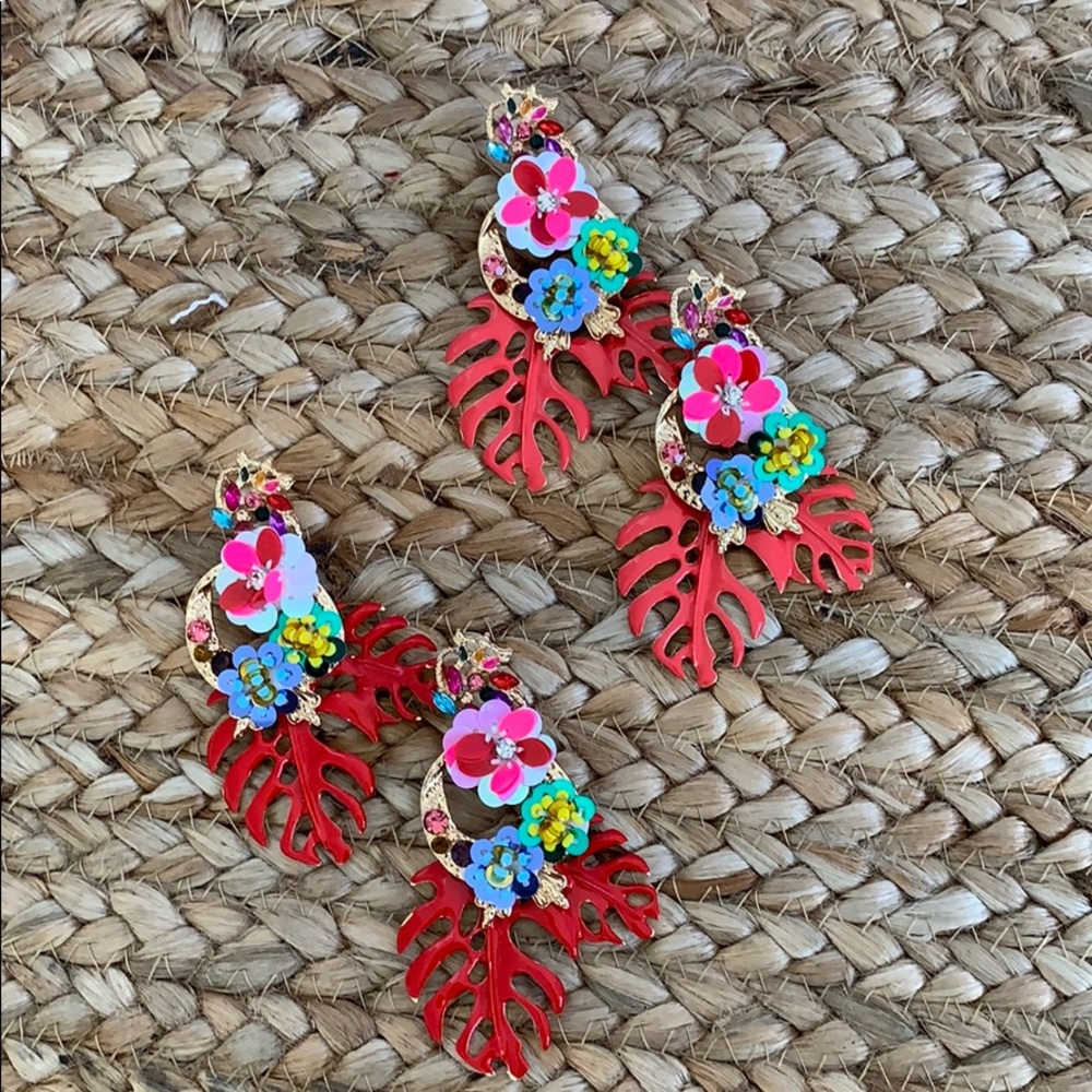 Tropical statement earrings!!